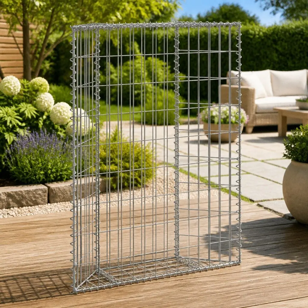 Gabion Raised Bed Trapezium Shape Galvanised Steel 100 x 20 x 100 cm