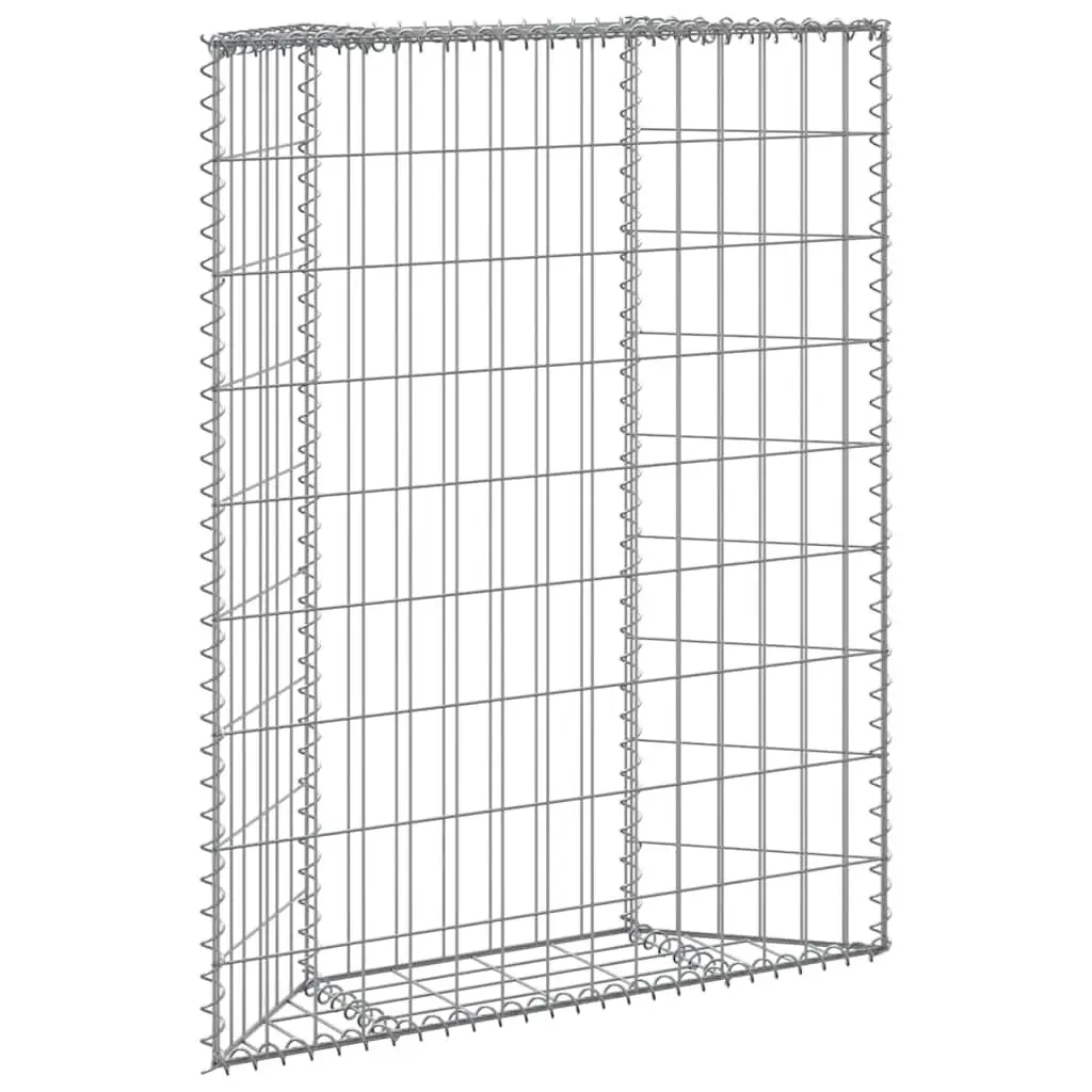 Gabion Raised Bed Trapezium Shape Galvanised Steel 100 x 20 x 100 cm
