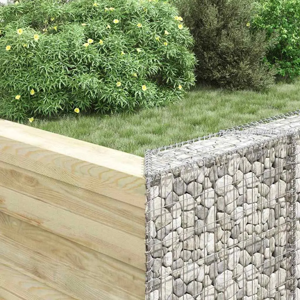 Gabion Raised Bed Trapezium Shape Galvanised Steel 100 x 20 x 100 cm