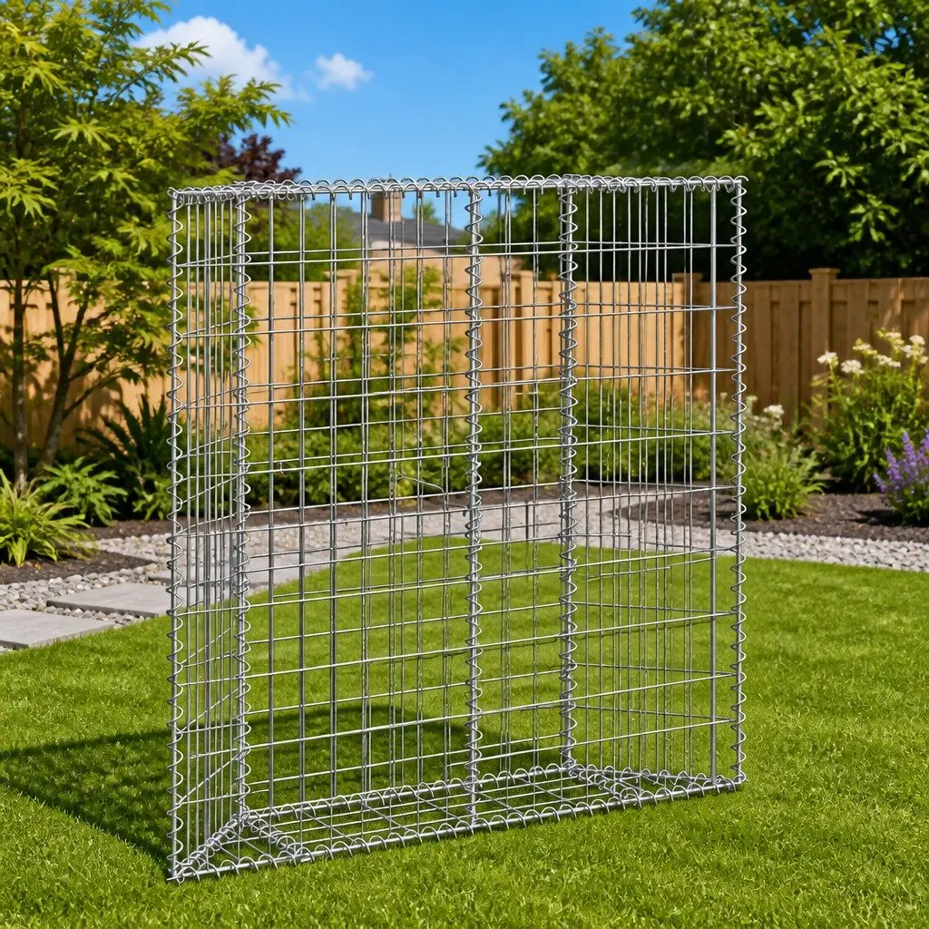 Gabion Raised Bed Trapezium Shape Galvanised Steel 100 x 20 x 100 cm Outdoor Garden Planter