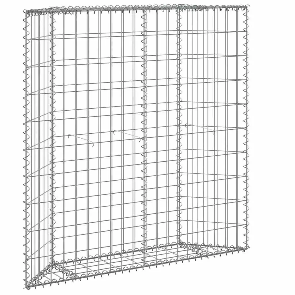 Gabion Raised Bed Trapezium Shape Galvanised Steel 100 x 20 x 100 cm Outdoor Garden Planter