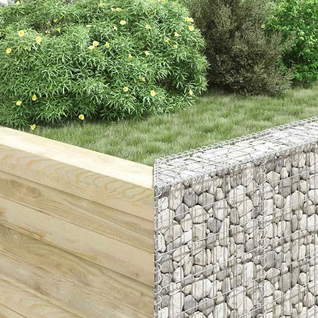 Gabion Raised Bed Trapezium Shape Galvanised Steel 100 x 20 x 100 cm Outdoor Garden Planter