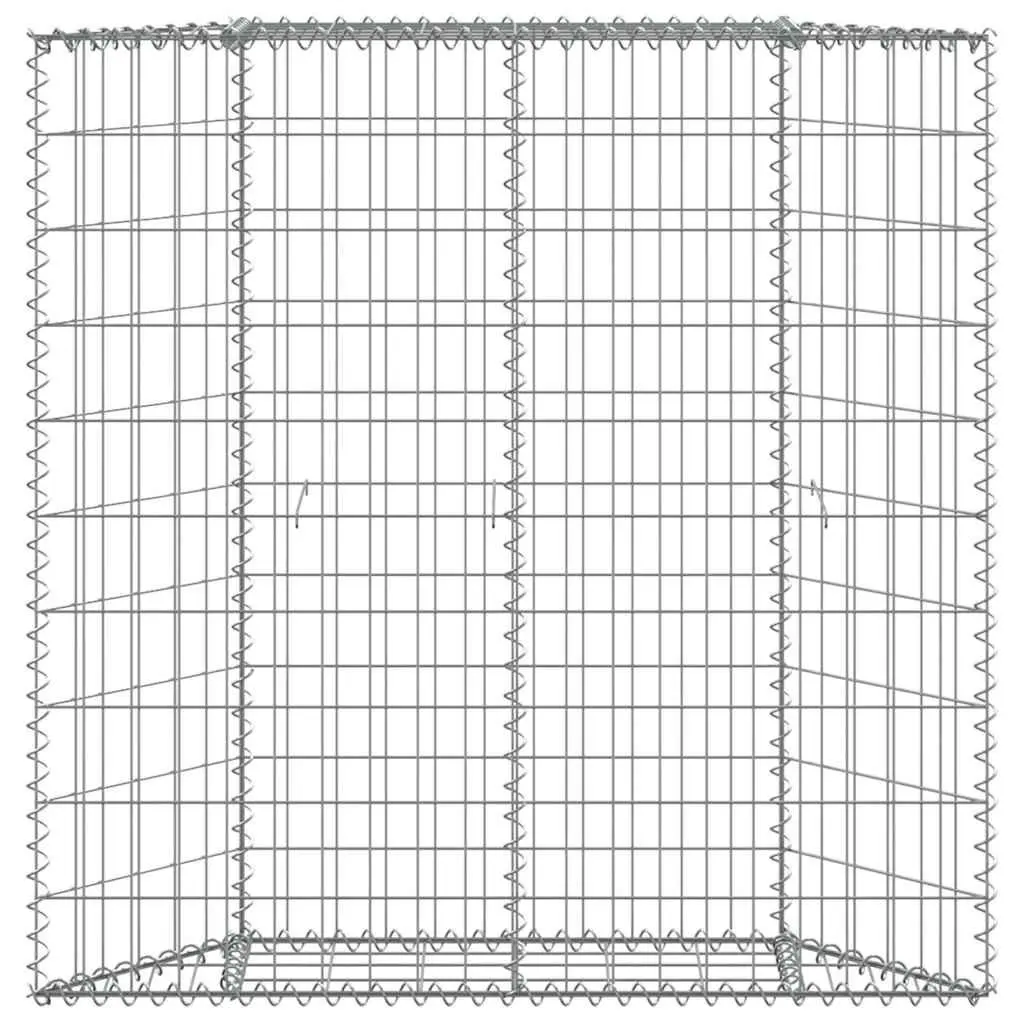 Gabion Raised Bed Trapezium Shape Galvanised Steel 100 x 20 x 100 cm Outdoor Garden Planter