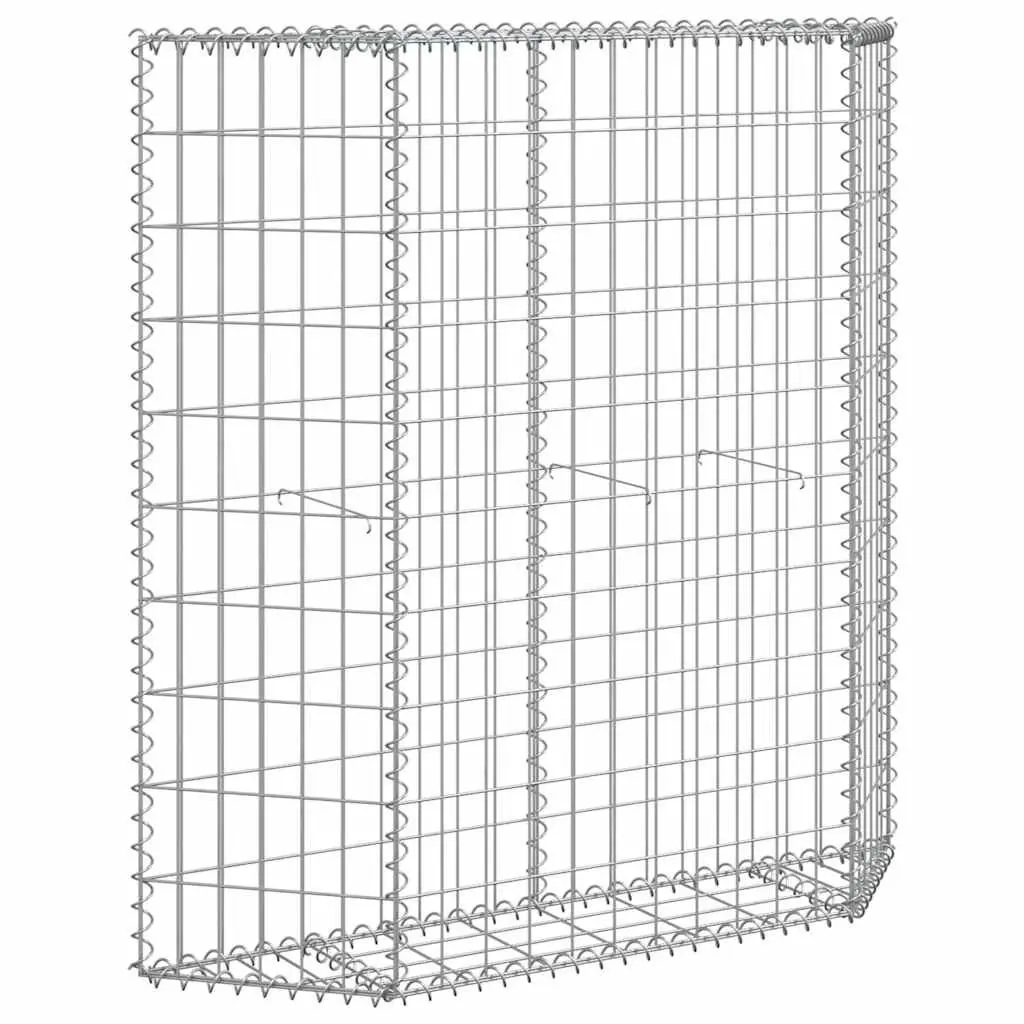 Gabion Raised Bed Trapezium Shape Galvanised Steel 100 x 20 x 100 cm Outdoor Garden Planter