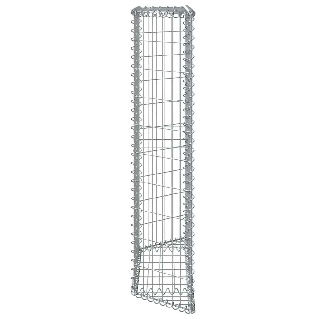 Gabion Raised Bed Trapezium Shape Galvanised Steel 100 x 20 x 100 cm Outdoor Garden Planter