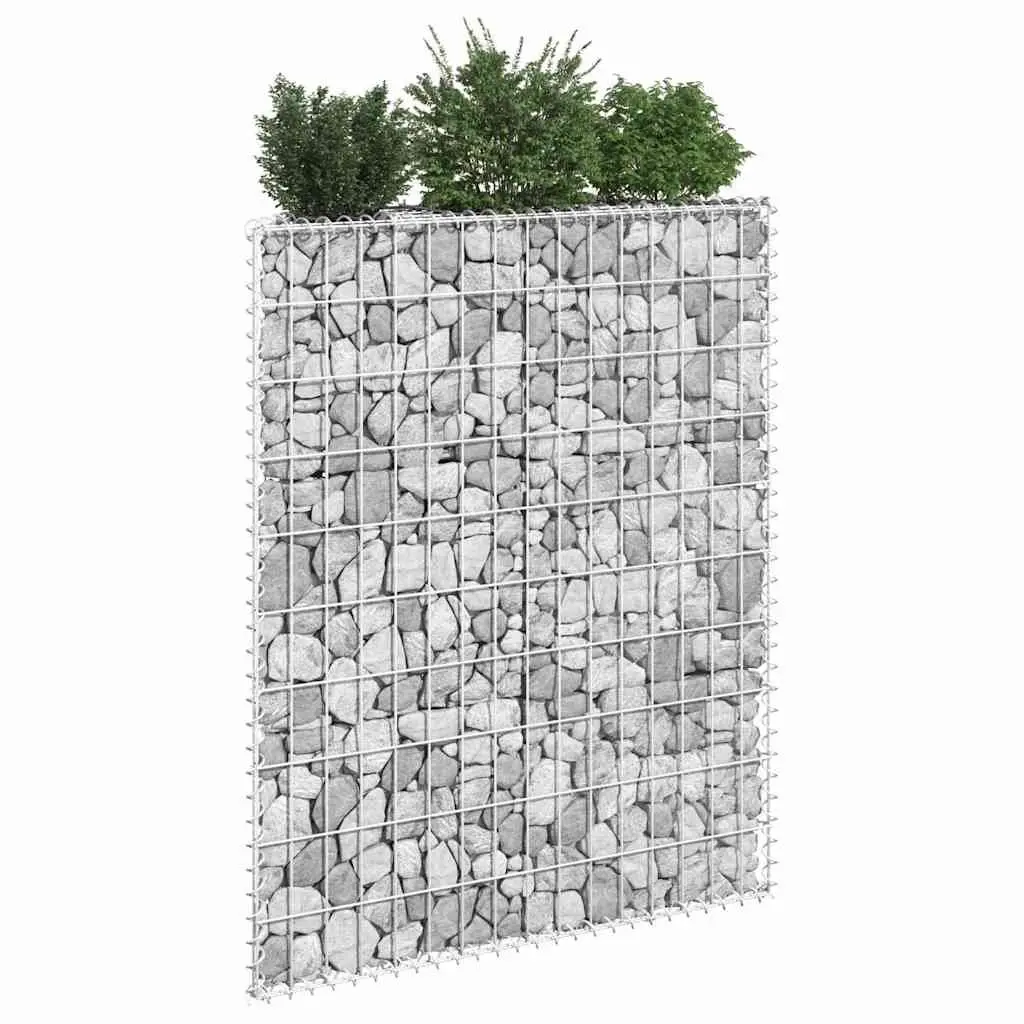 Gabion Raised Bed Trapezium Shape Galvanised Steel 100 x 20 x 100 cm Outdoor Garden Planter