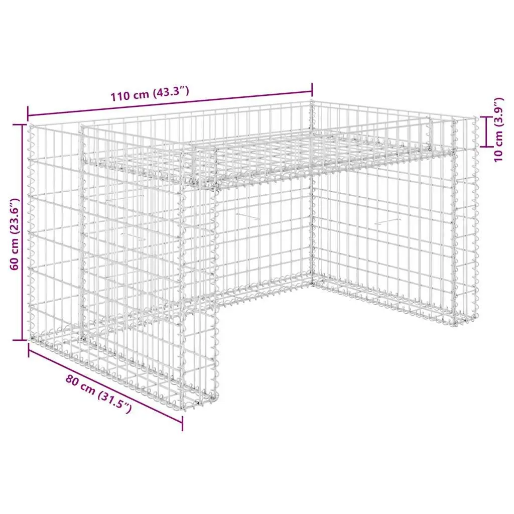 Lawn Mower Garage Raised Bed Steel Wire 110x80x60cm