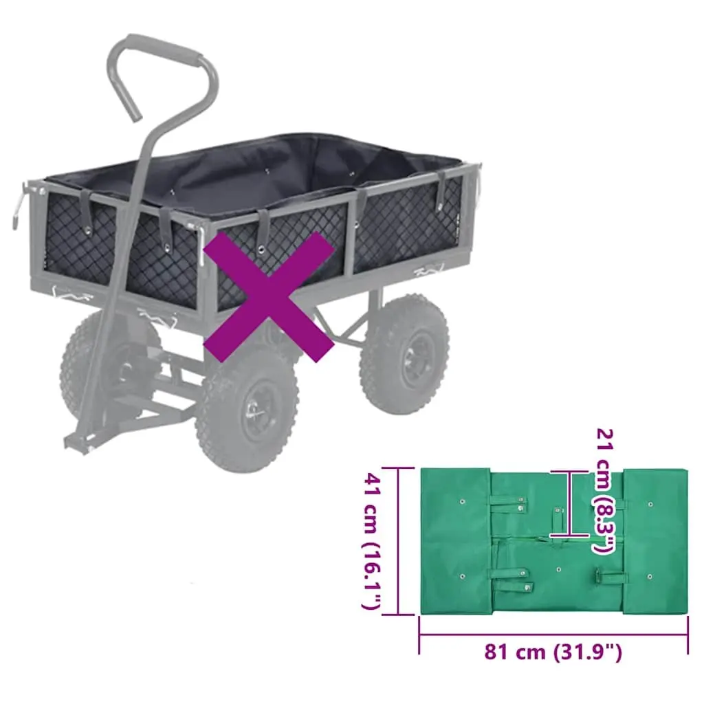 Utility Wagon Liner Heavy Duty Green 600D Polyester Weather Resistant Fabric
