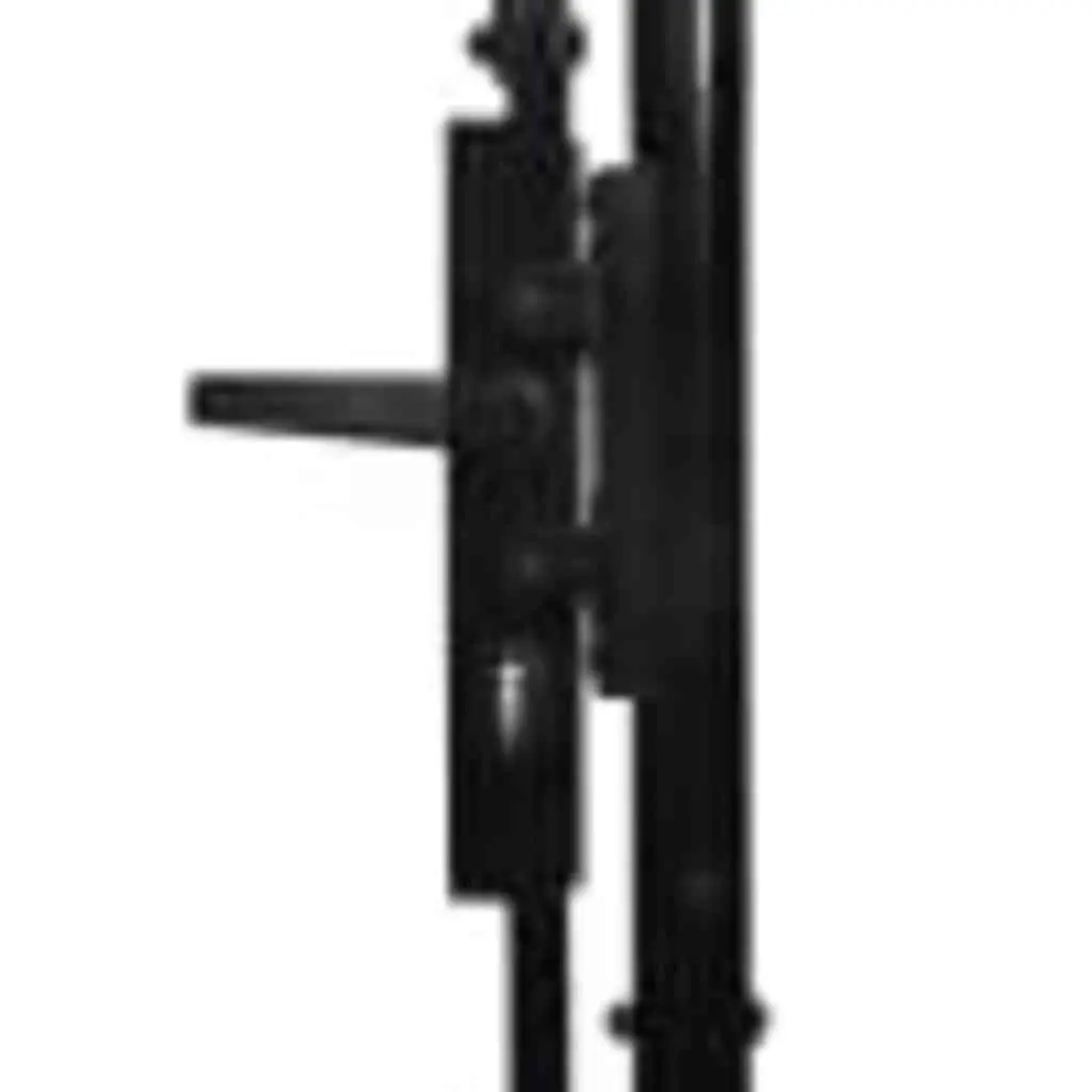 Double Door Garden Gate Fence Spike Top Black Outdoor Security Barrier