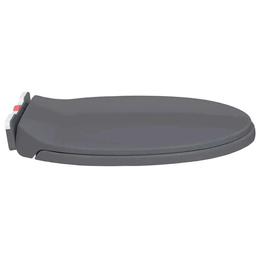 Toilet Seat Soft-Close Quick Release Grey Oval Standard Bowl