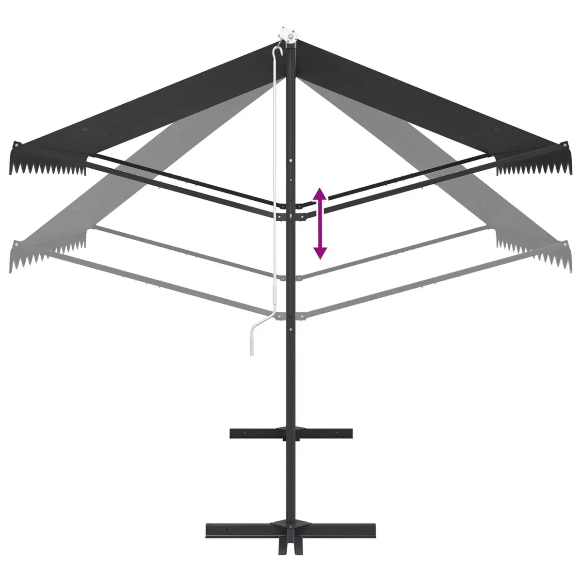 Free Standing Awning Double-Sided 300x300 cm Anthracite Outdoor Garden Patio Sunshade
