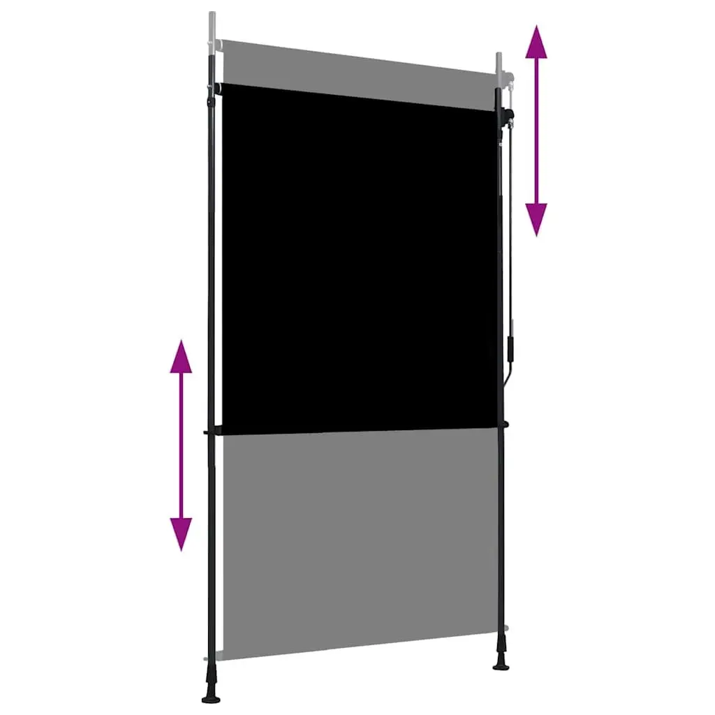 Outdoor Roller Blind Hand Crank 120x270cm Anthracite Privacy Shade