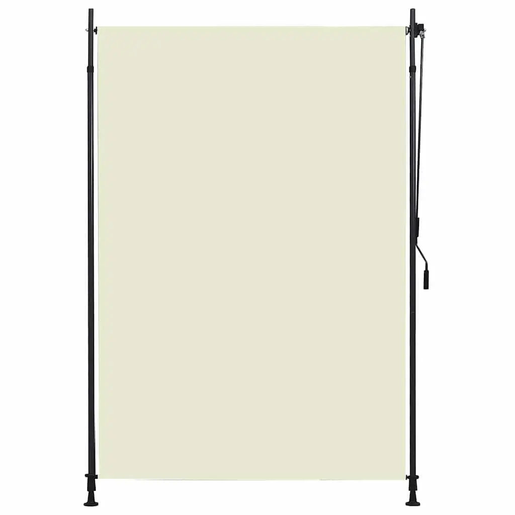Outdoor Roller Blind Hand Crank Cream 150x270cm