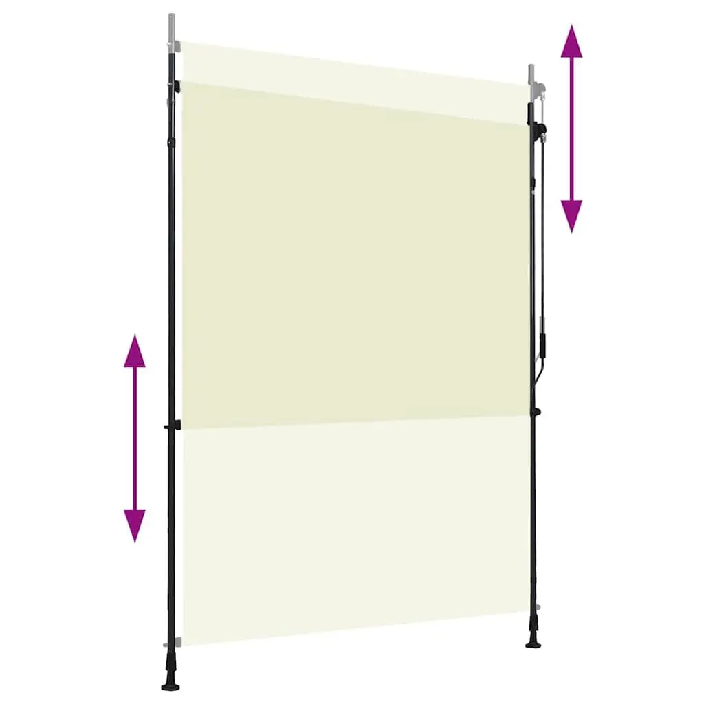 Outdoor Roller Blind Hand Crank Cream 150x270cm