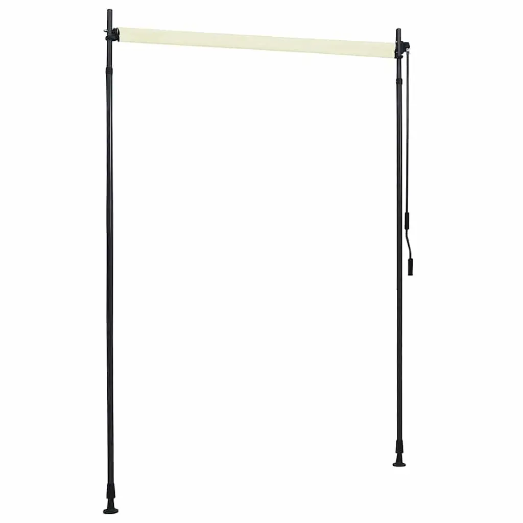 Outdoor Roller Blind Hand Crank Cream 150x270cm