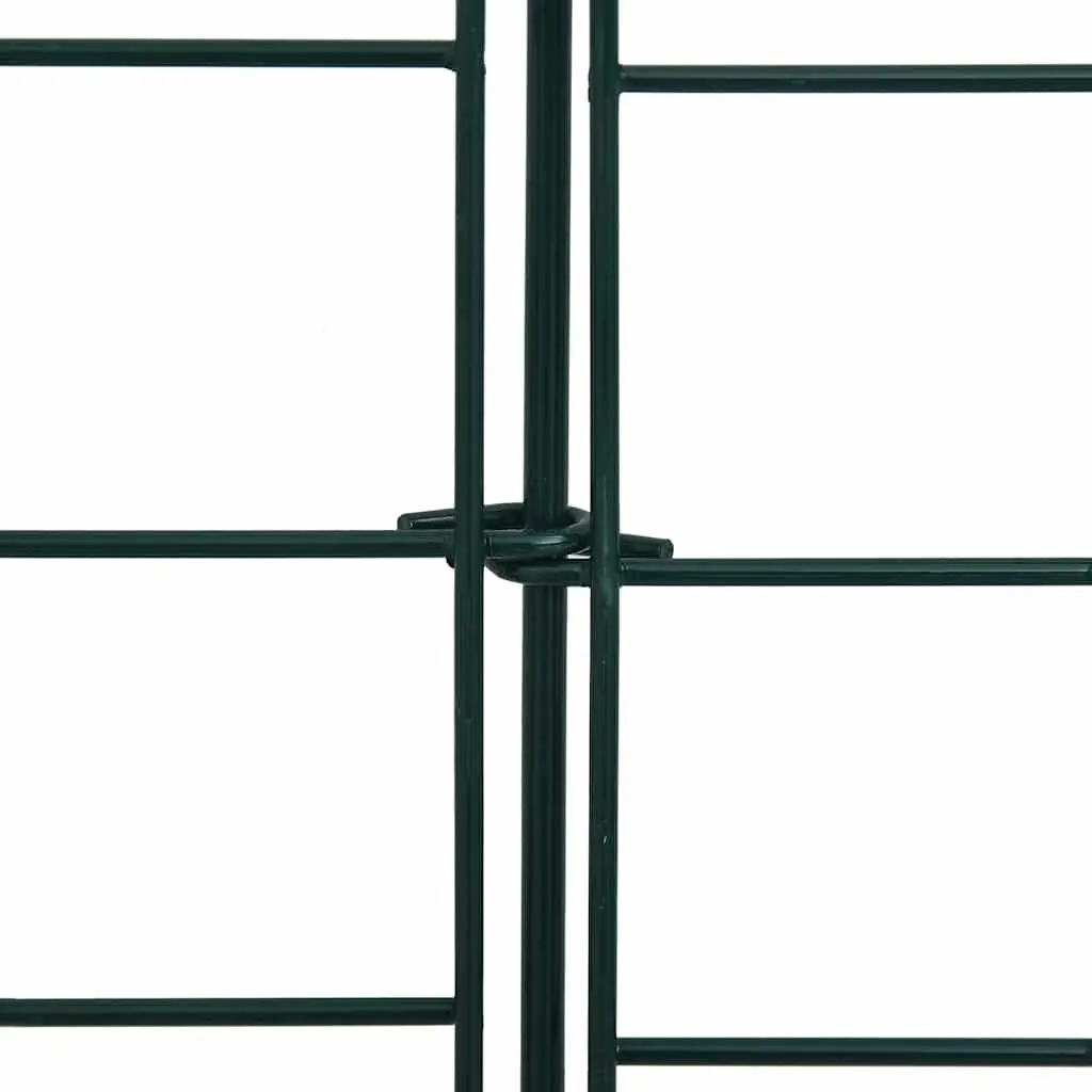 Garden Fence Panel Set Green Powder Coated Steel Wire 77.5x64 cm