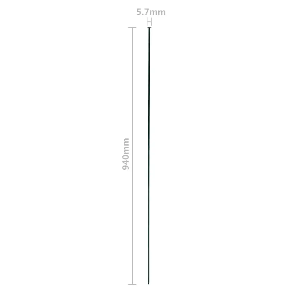Garden Fence Panel Set Green Powder Coated Steel Wire 77.5x64 cm