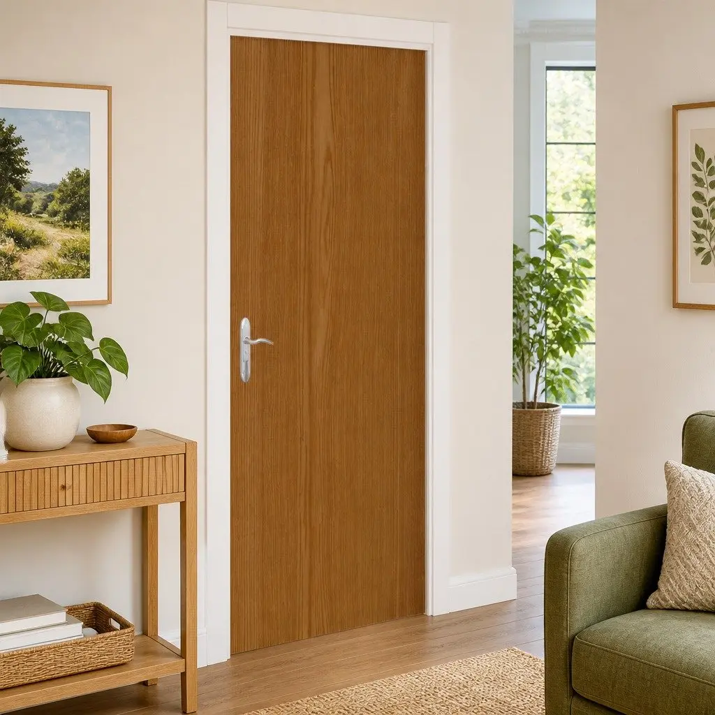 Self-Adhesive Door Film Wood-Look 210x90cm Light Oak PVC Decor Upgrade
