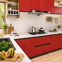 Self-Adhesive Furniture Film Red 500x90 cm Peel Stick Decor Upgrade