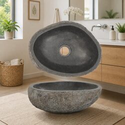 Friendly Natural River Stone Bathroom Basin Sink