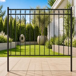 Add Privacy with This 1.7x1m Black Steel Fence Panel