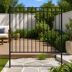 Your Perfect Outdoor Steel Fence Panel, 1.7x1.5m Black
