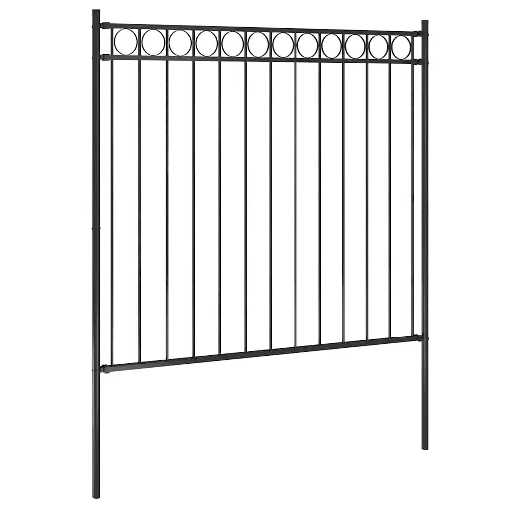 Garden Fence Panel ASSEN 1.81 x 1.2 m Steel Border Fencing Black Security