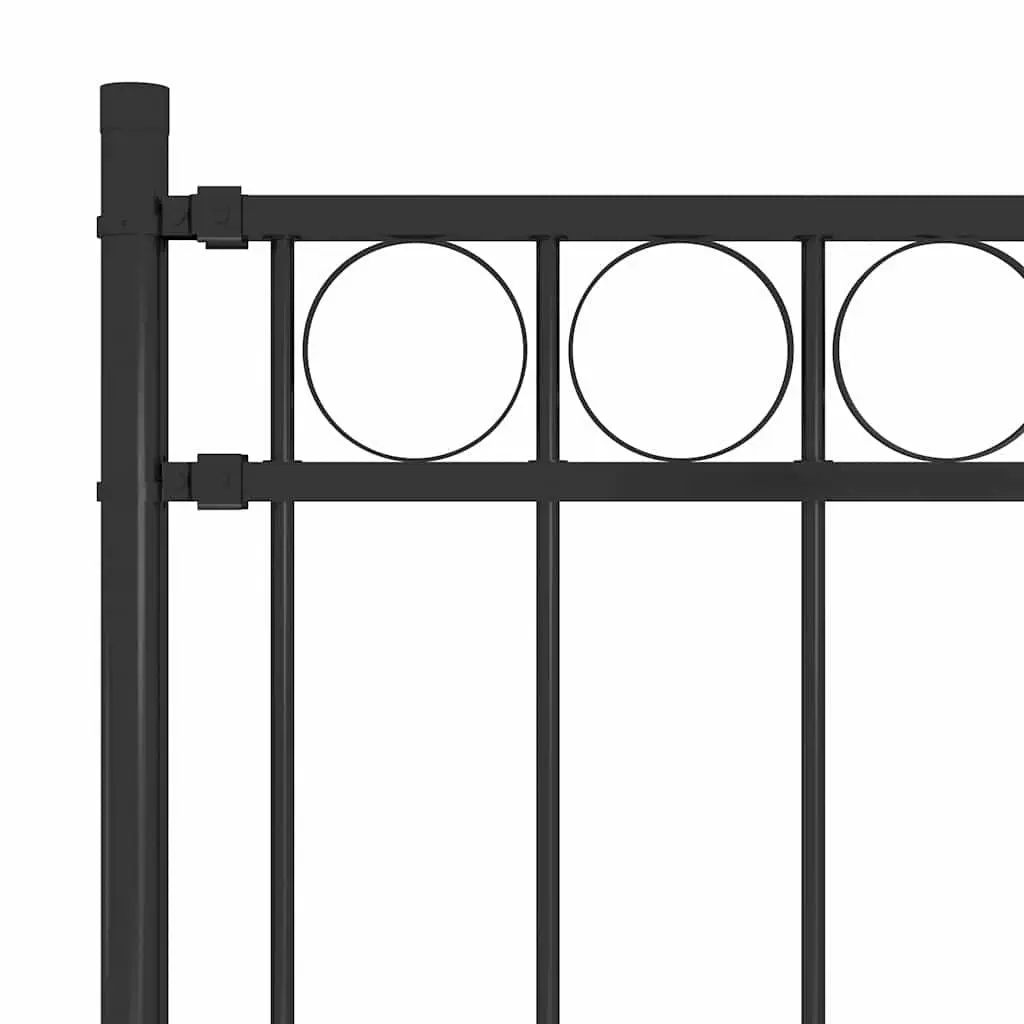 Garden Fence Panel ASSEN 1.81 x 1.2 m Steel Border Fencing Black Security