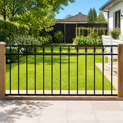Your Outdoor Haven: 1.7x1m Black Steel Fence Panel