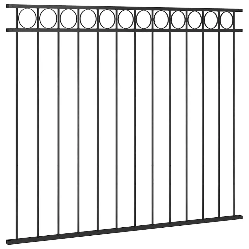 Steel Fence Panel Garden Outdoor Backyard Patio Privacy Screen 1.7x1.5 m Black
