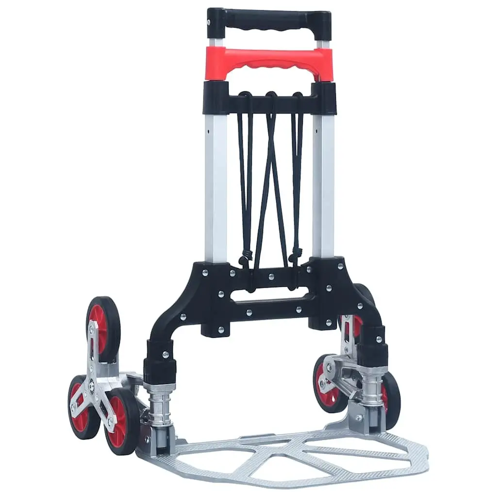 Foldable Stair Climbing Cart Portable Hand Trolley Aluminium Three Wheel 70kg Capacity