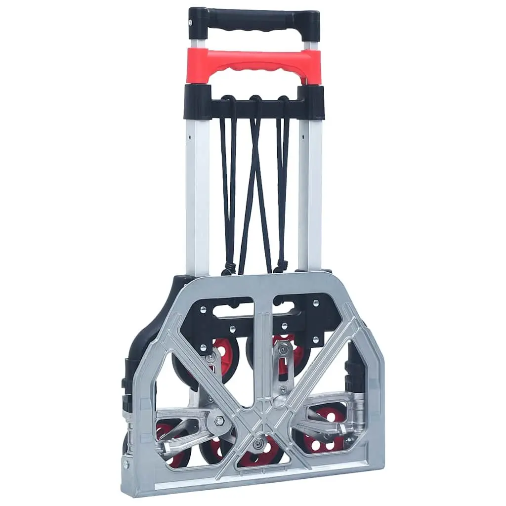 Foldable Stair Climbing Cart Portable Hand Trolley Aluminium Three Wheel 70kg Capacity