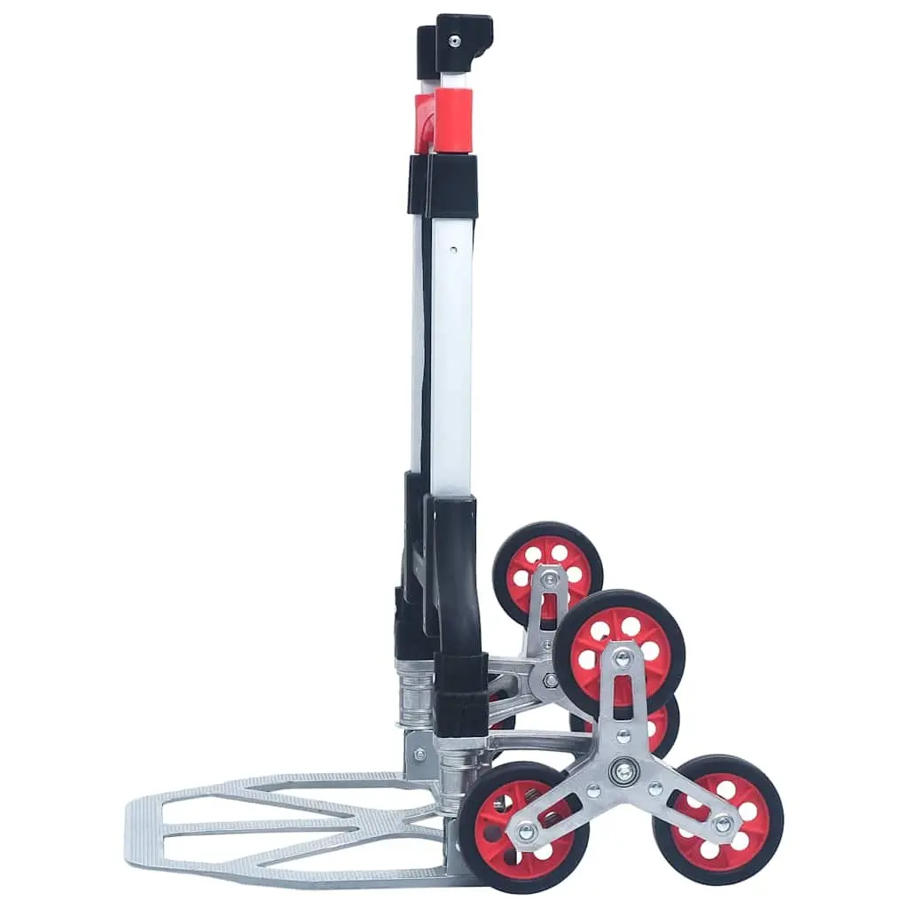 Foldable Stair Climbing Cart Portable Hand Trolley Aluminium Three Wheel 70kg Capacity
