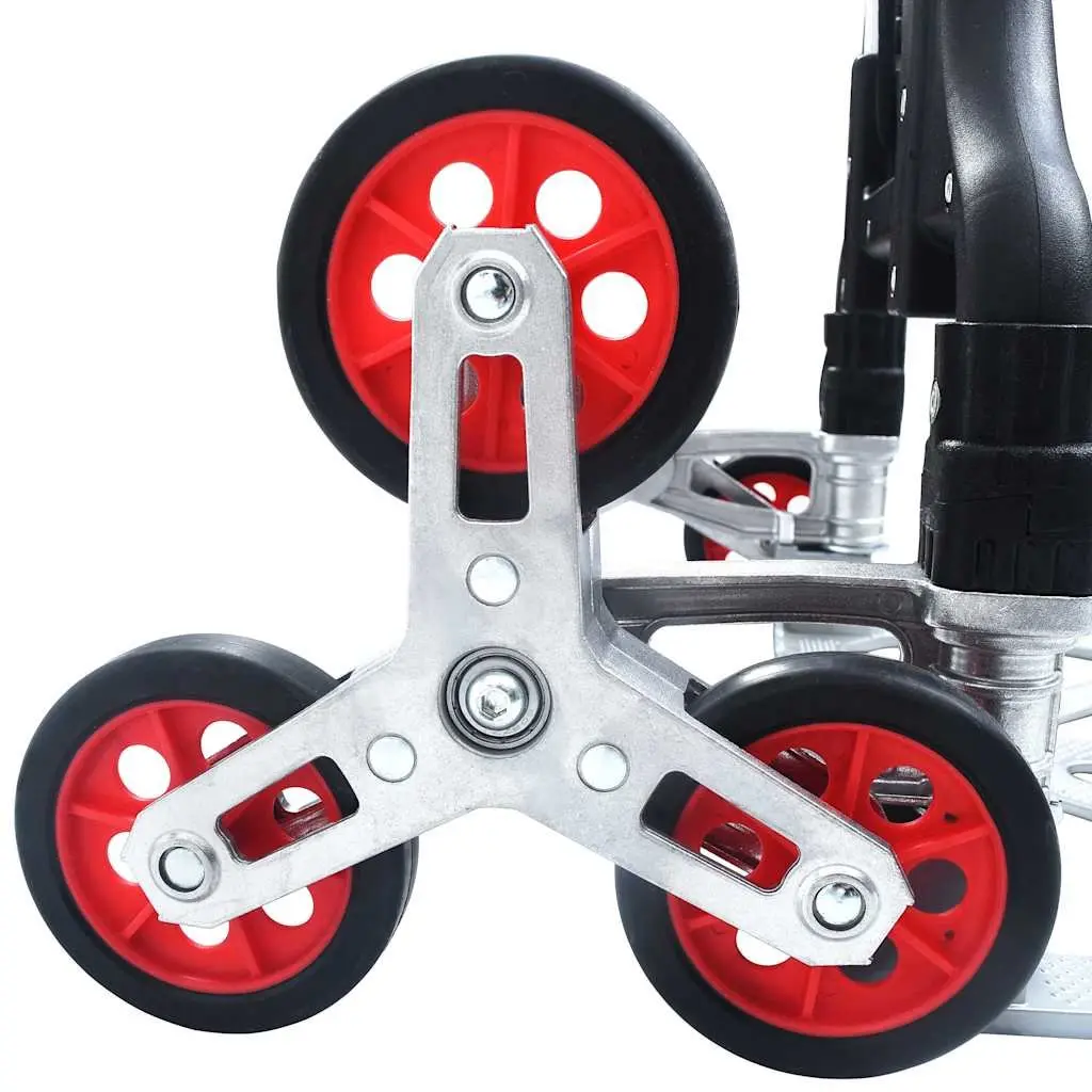 Foldable Stair Climbing Cart Portable Hand Trolley Aluminium Three Wheel 70kg Capacity