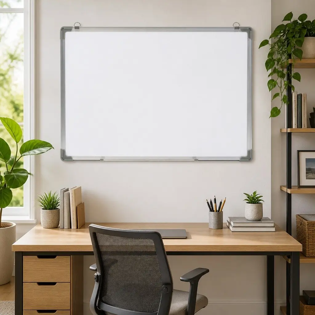 Magnetic Dry Erase Whiteboard Wall Mounted Office Home 70x50cm White Steel Board