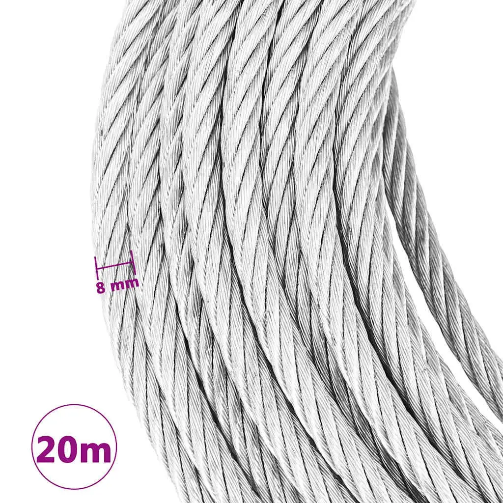 Wire Rope Cable 800kg 20m Steel Galvanised Hoisting Binding Winch Railing