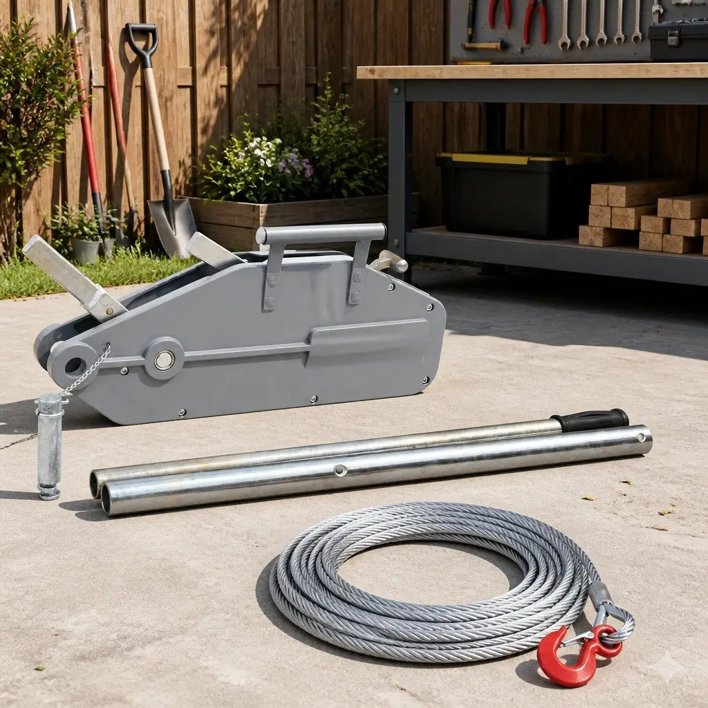 Wire Rope Hoist Winch 1600 kg Manual Pulling Traction Tool Lifting Equipment