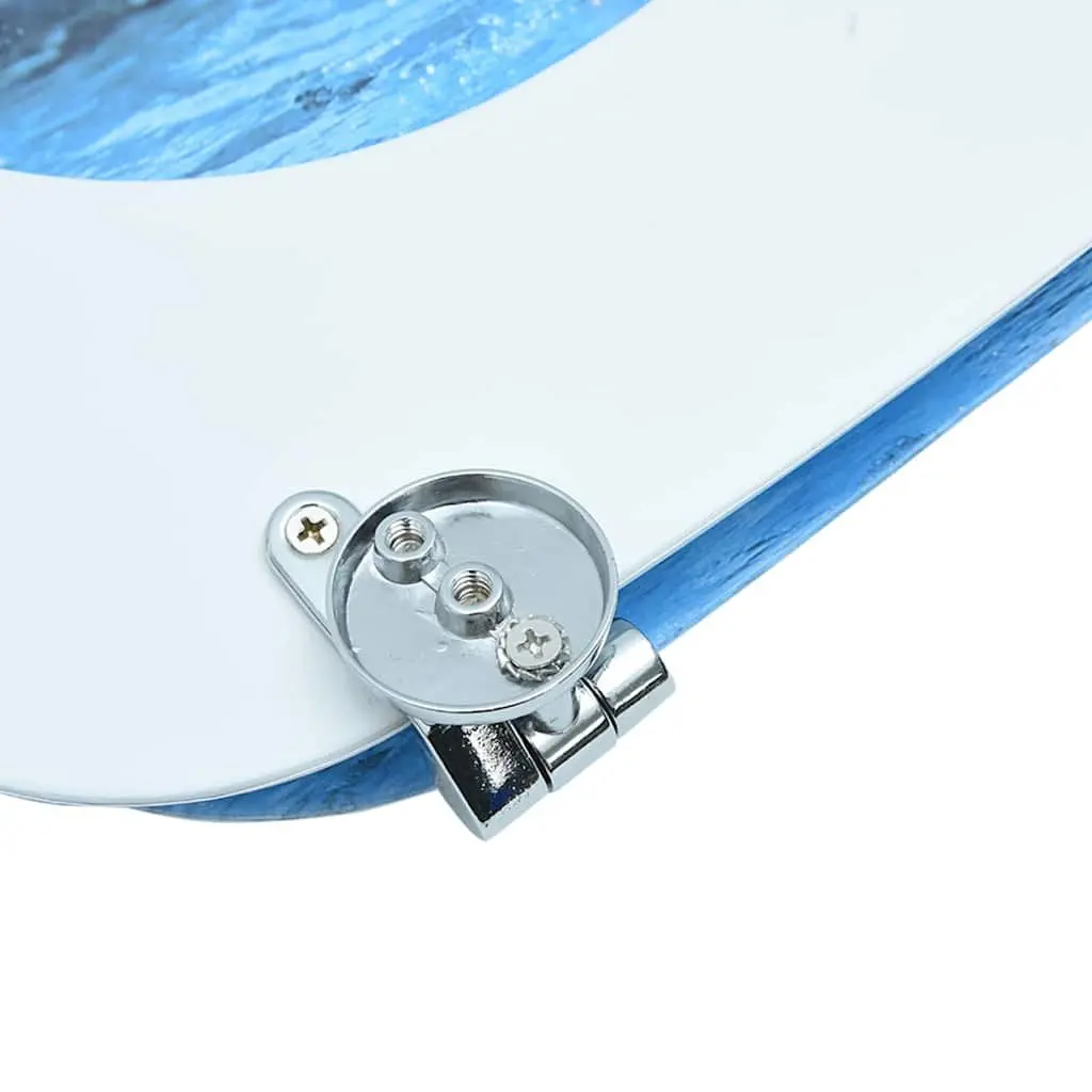 Toilet Seat with Lid Penguin Design Multicolour Bathroom Fixture Adjustable
