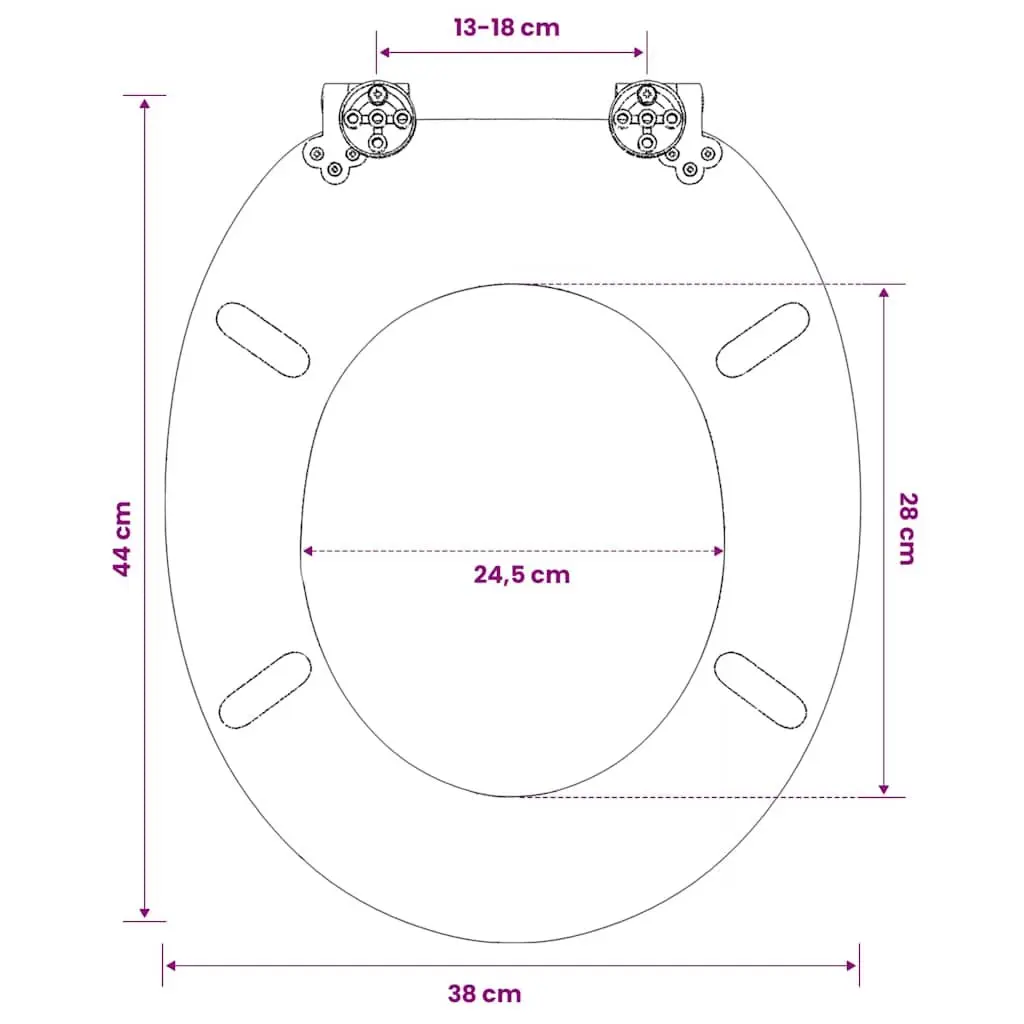 Toilet Seat with Lid MDF Beach Design Bathroom WC Seat Multicolour