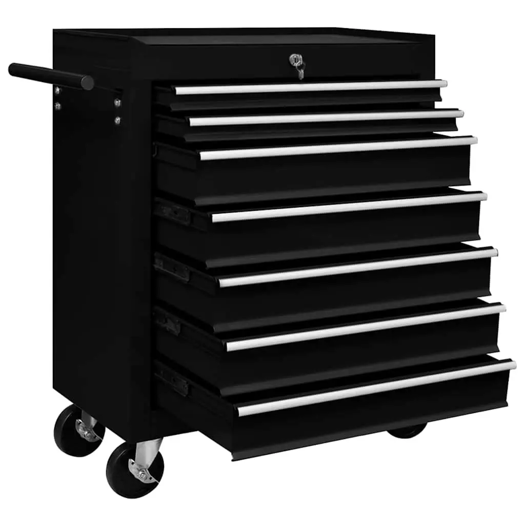 Workshop Tool Trolley with 7 Drawers Storage Organiser Garage Mechanic Lockable