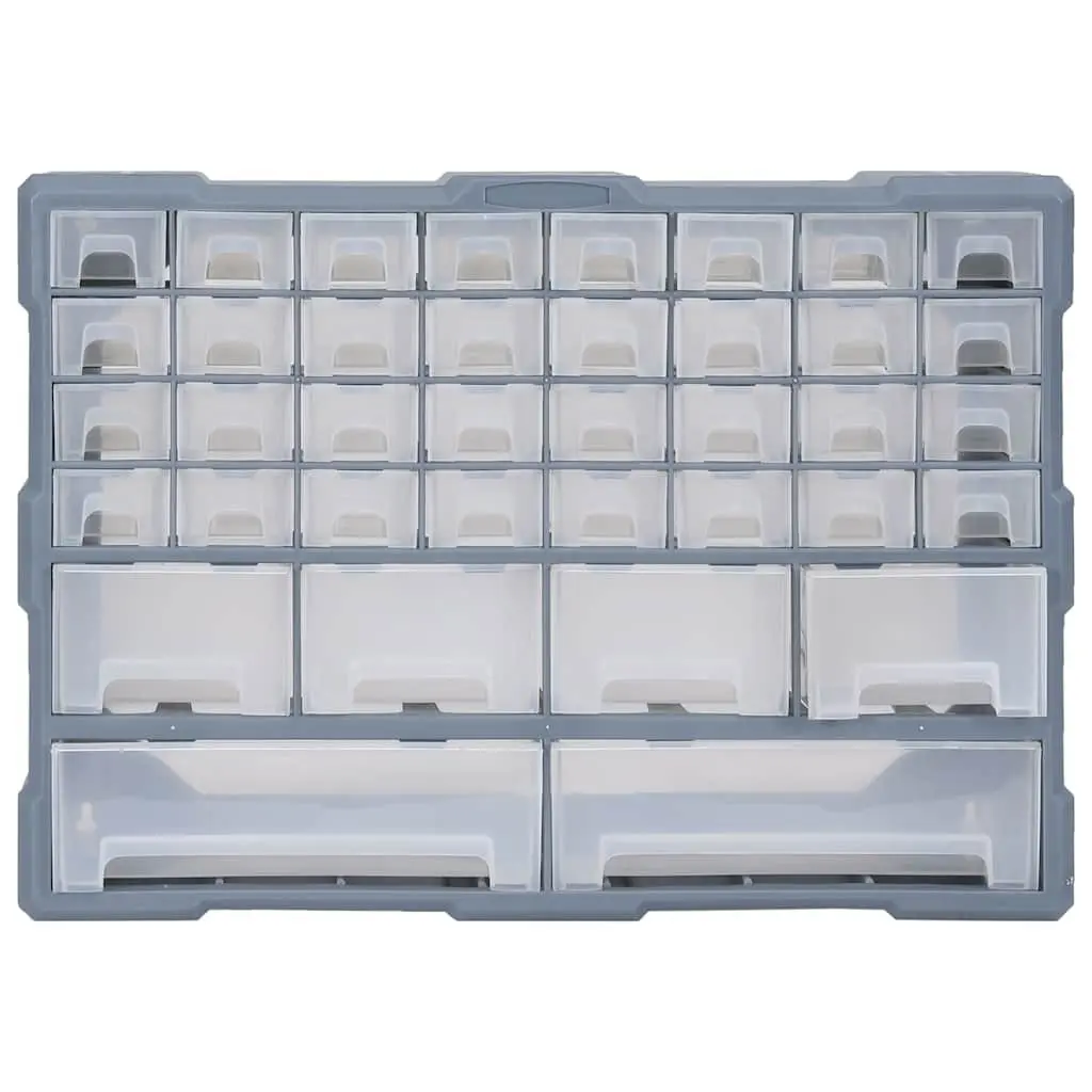Multi-Drawer Organiser 38 Drawers Grey Tool Storage Cabinet
