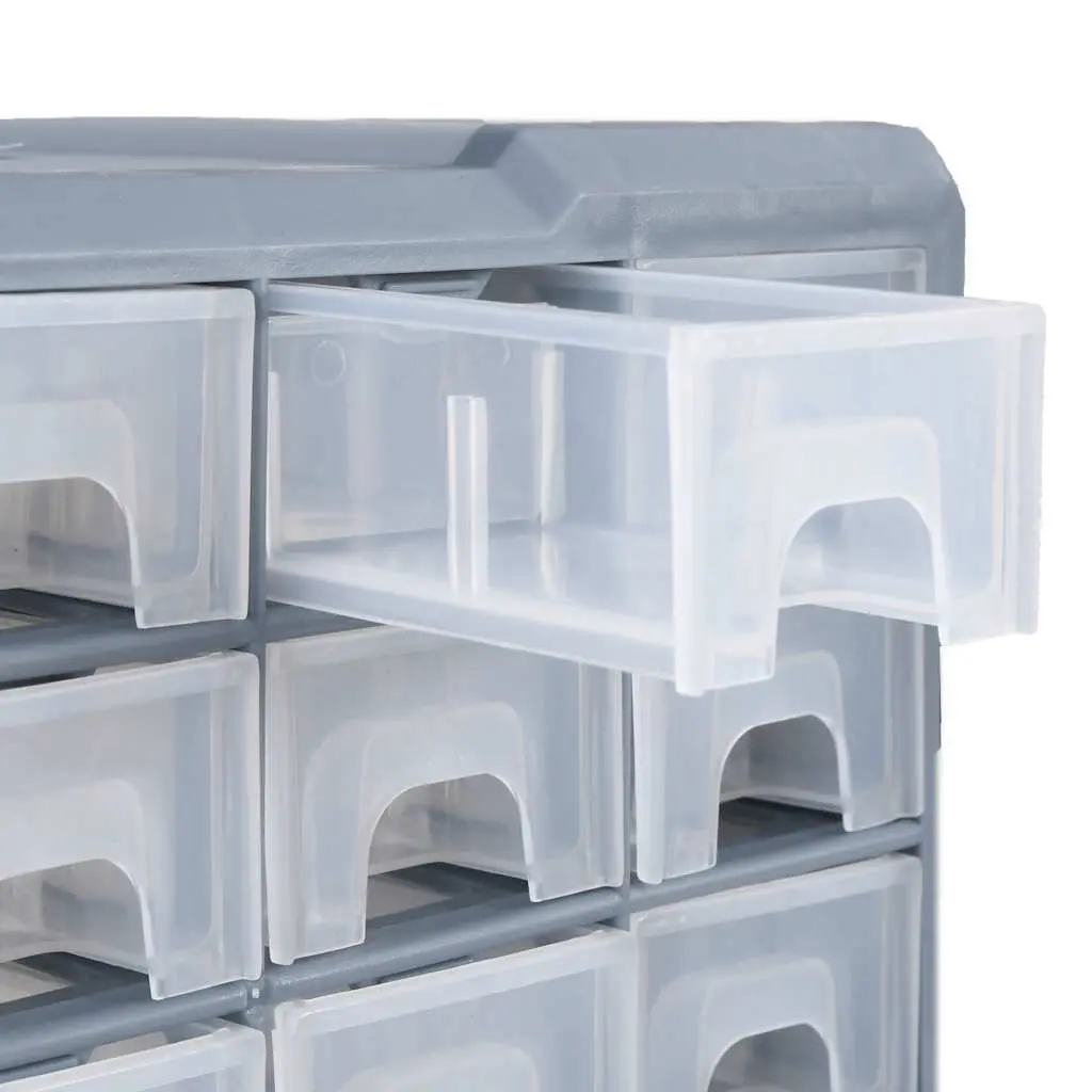 Multi-Drawer Organiser 38 Drawers Grey Tool Storage Cabinet