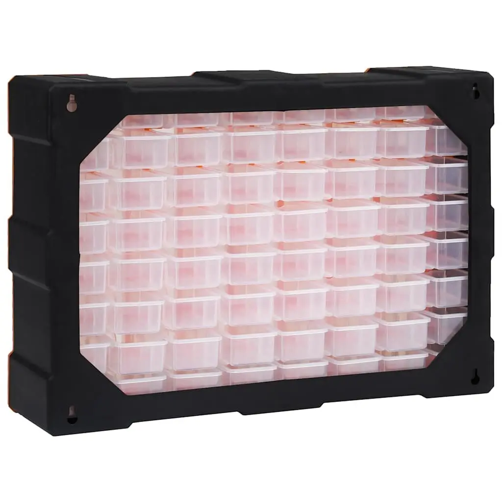 Multi-Drawer Organiser Tool Storage Box Impact-Resistant Plastic 64 Drawers