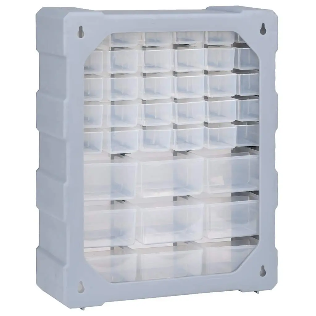 Multi-Drawer Organiser Tool Box Grey 39 Drawers Storage Cabinet