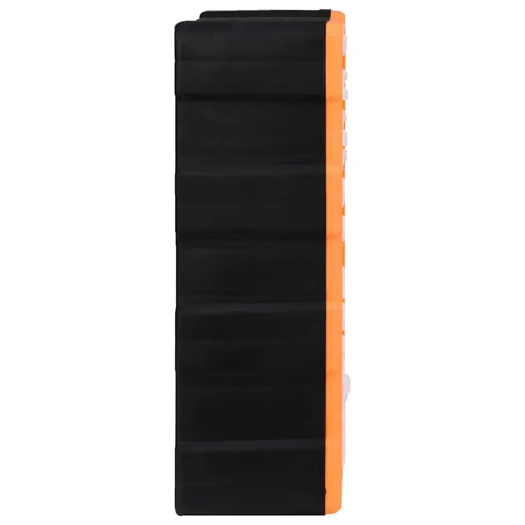 Multi-Drawer Organiser Tool Storage Box 60 Drawers Wall Mount Orange Impact-Resistant Plastic