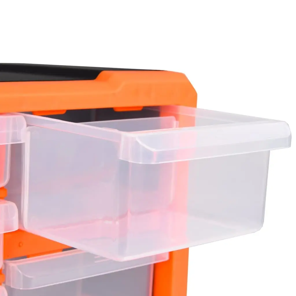 Multi-Drawer Organiser Tool Storage Box 60 Drawers Wall Mount Orange Impact-Resistant Plastic