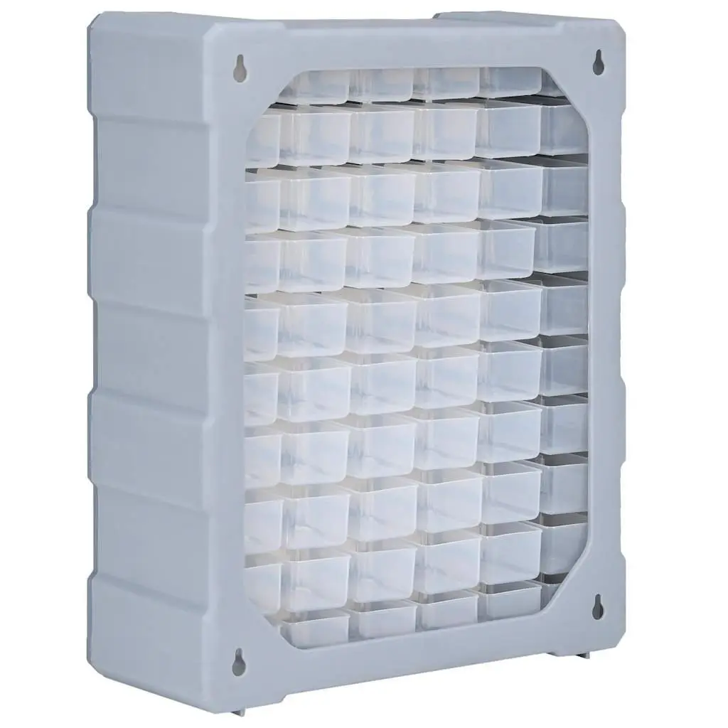 60 Drawer Tool Organiser Multi-Drawer Storage Box Grey 38 x 16 x 47.5 cm