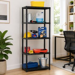 Friendly 5-Tier Black Storage Shelf for You