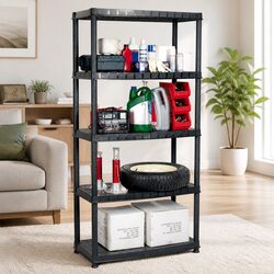 Your New 5-Tier Black Storage Shelf Awaits You!