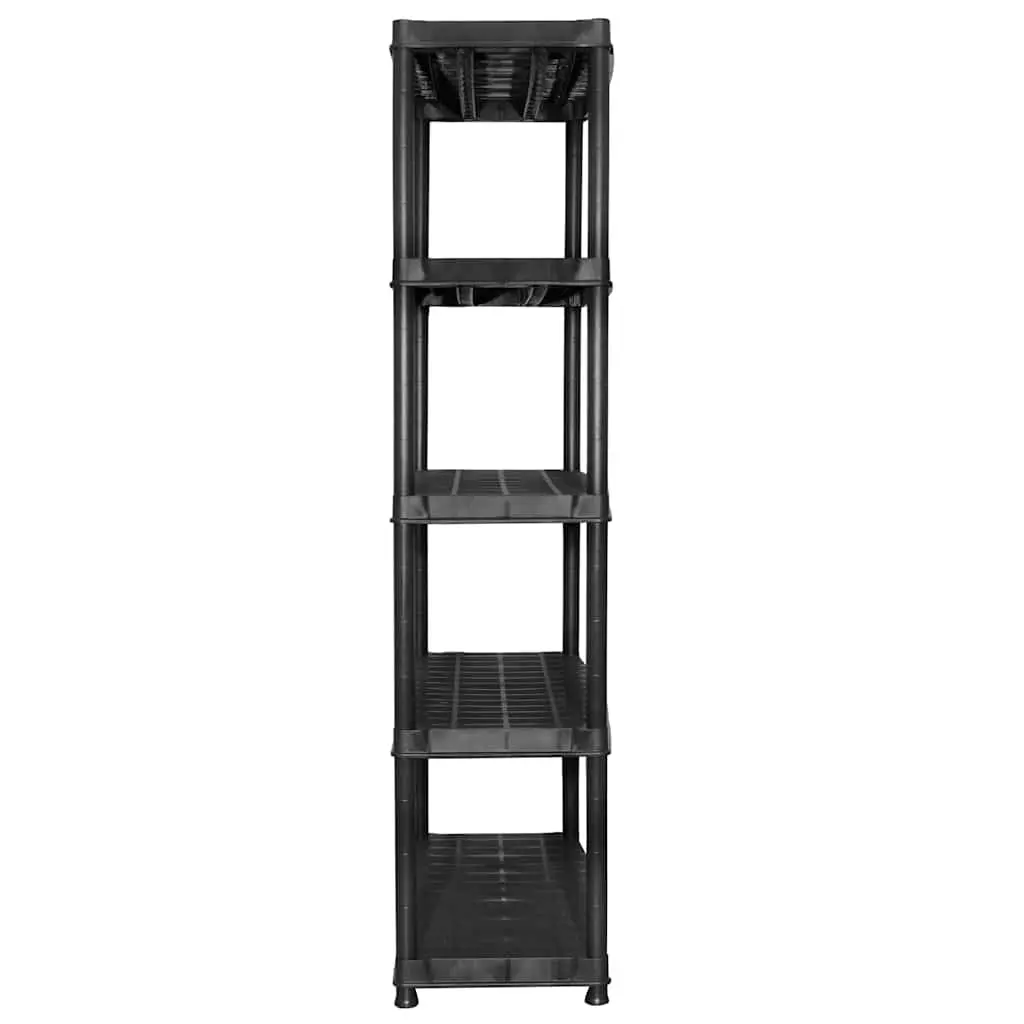 5-Tier Storage Shelf Black Plastic Shelving Unit